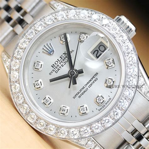 certified never worn rolex womens w diamond bezel|rolex diamonds for sale.